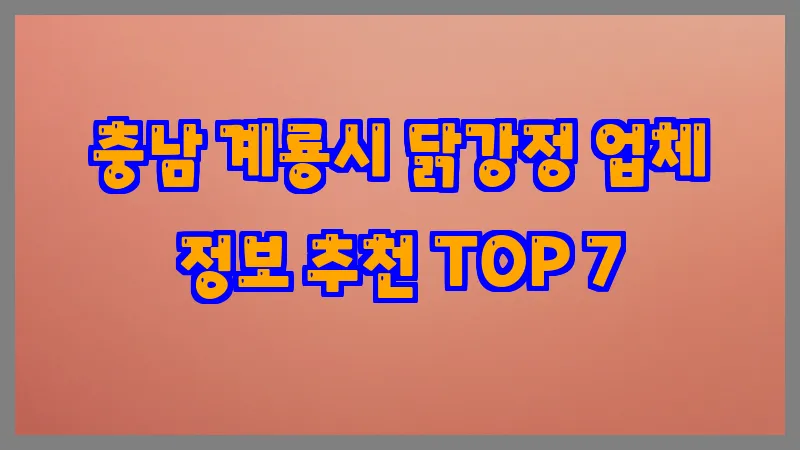 충남 계룡시 닭강정 업체 정보 추천 TOP 7