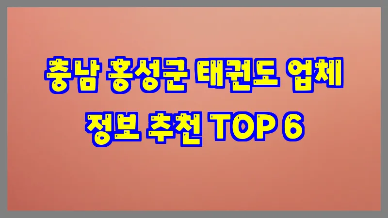 충남 홍성군 태권도