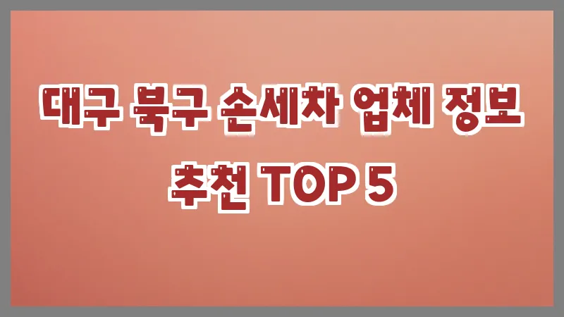 대구 북구 손세차