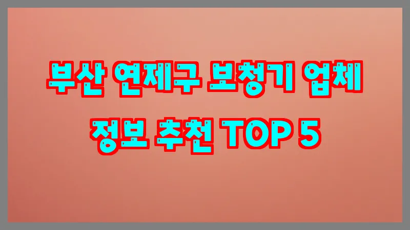 부산 연제구 보청기 업체 정보 추천 TOP 5