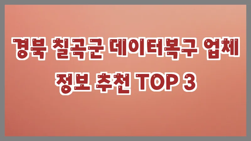 경북 칠곡군 데이터복구