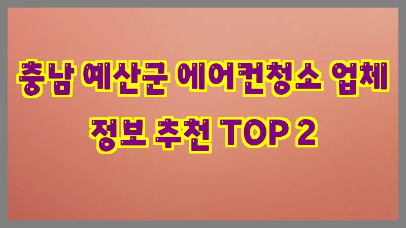 충남 예산군 에어컨청소 업체 정보 추천 TOP 2