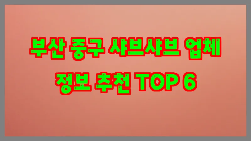 부산 중구 샤브샤브 업체 정보 추천 TOP 6