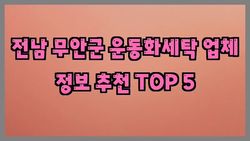 전남 무안군 운동화세탁 업체 정보 추천 TOP 5