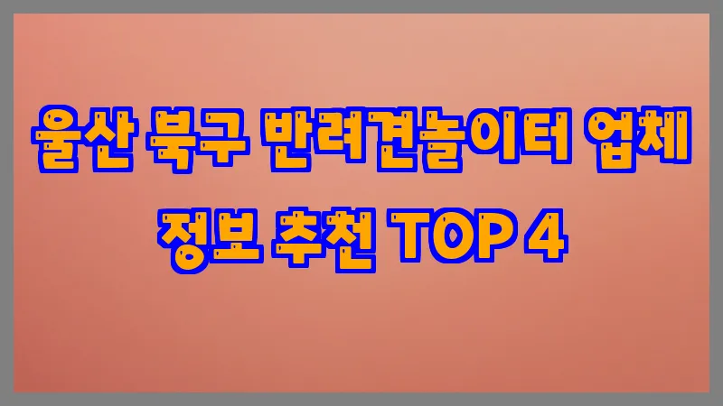 울산 북구 반려견놀이터