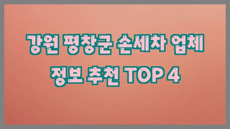 강원 평창군 손세차 업체 정보 추천 TOP 4