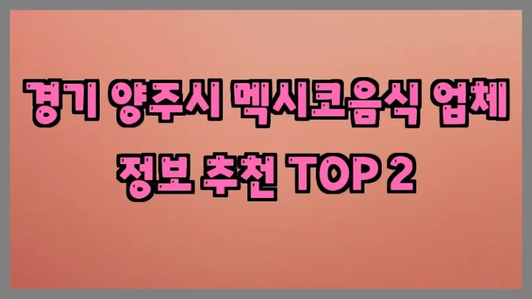 경기 양주시 멕시코음식 업체 정보 추천 TOP 2