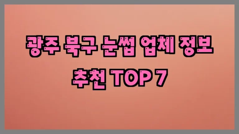 광주 북구 눈썹 업체 정보 추천 TOP 7
