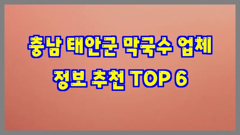 충남 태안군 막국수 업체 정보 추천 TOP 6