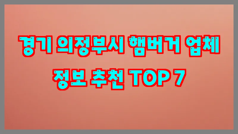 경기 의정부시 햄버거