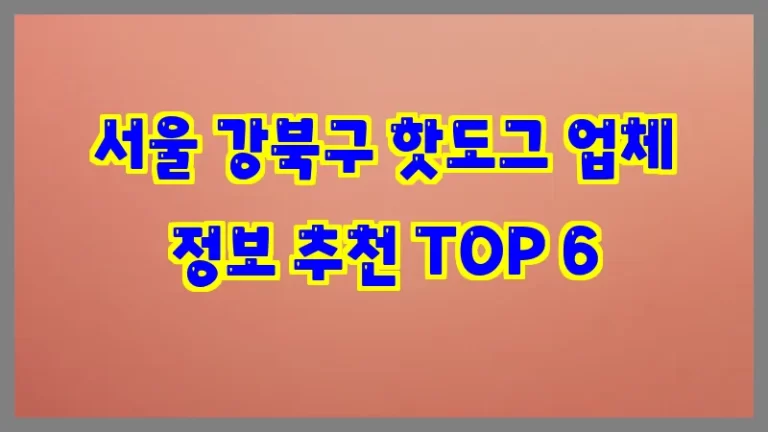 서울 강북구 핫도그 업체 정보 추천 TOP 6