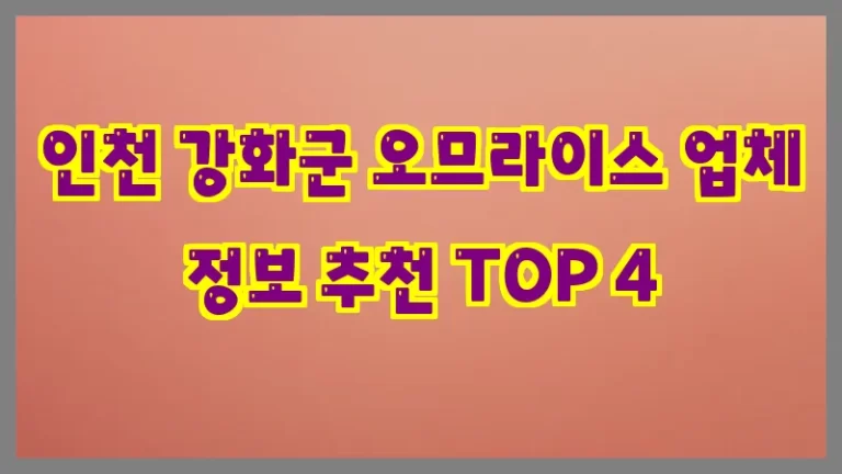 인천 강화군 오므라이스 업체 정보 추천 TOP 4