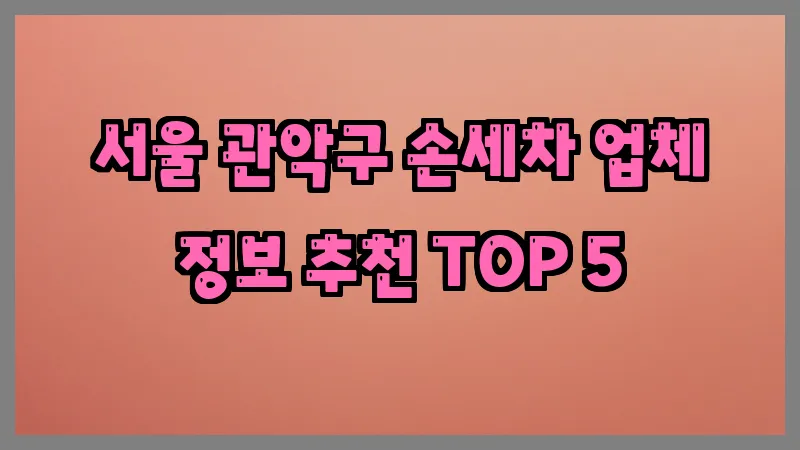 서울 관악구 손세차