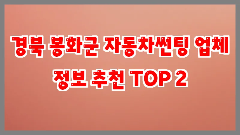 경북 봉화군 자동차썬팅