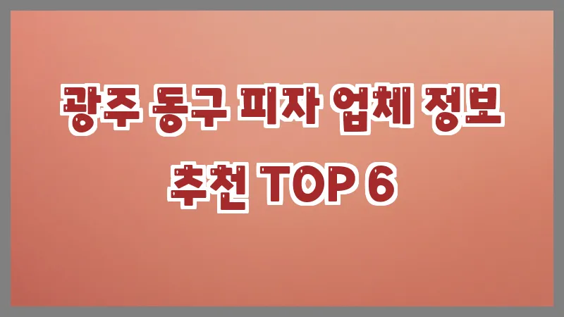 광주 동구 피자