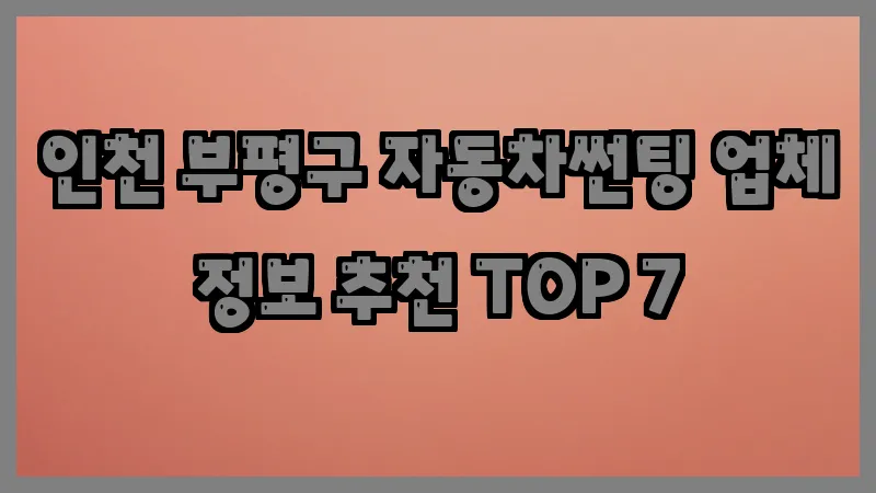 인천 부평구 자동차썬팅