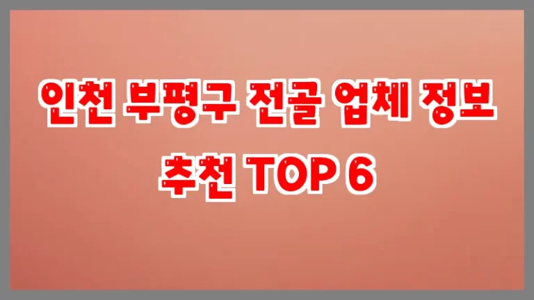 인천 부평구 전골 업체 정보 추천 TOP 6