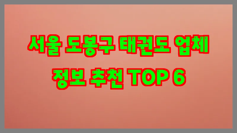 서울 도봉구 태권도