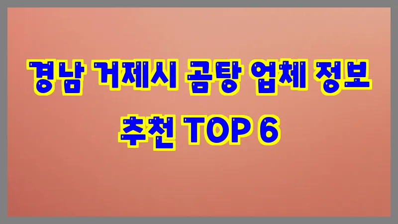경남 거제시 곰탕
