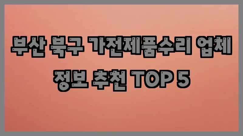 부산 북구 가전제품수리