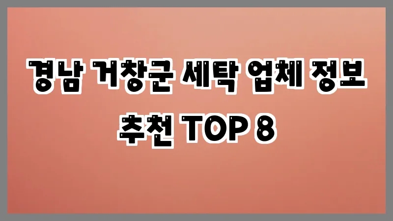 경남 거창군 세탁