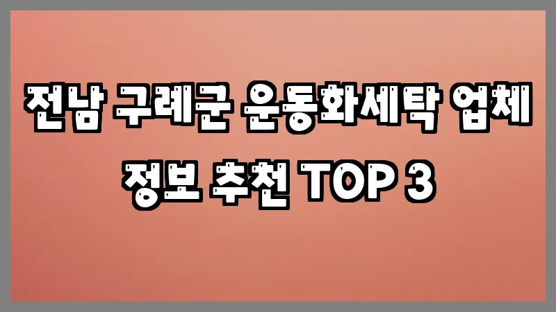 전남 구례군 운동화세탁