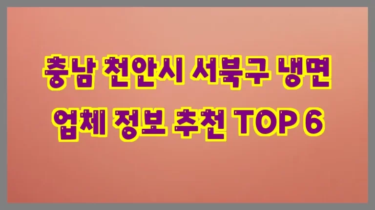 충남 천안시 서북구 냉면 업체 정보 추천 TOP 6