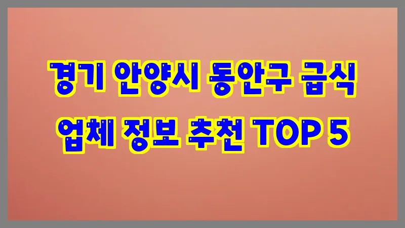 경기 안양시 동안구 급식