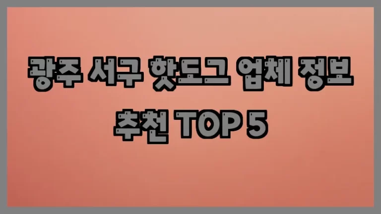 광주 서구 핫도그 업체 정보 추천 TOP 5