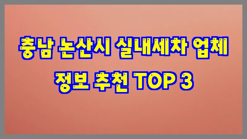 충남 논산시 실내세차
