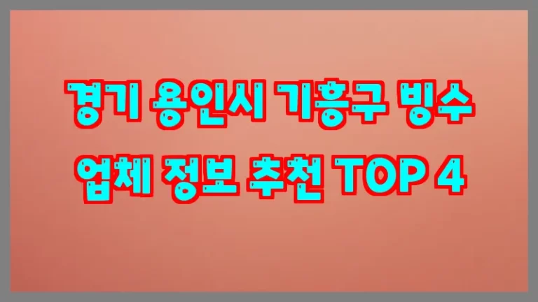 경기 용인시 기흥구 빙수 업체 정보 추천 TOP 4