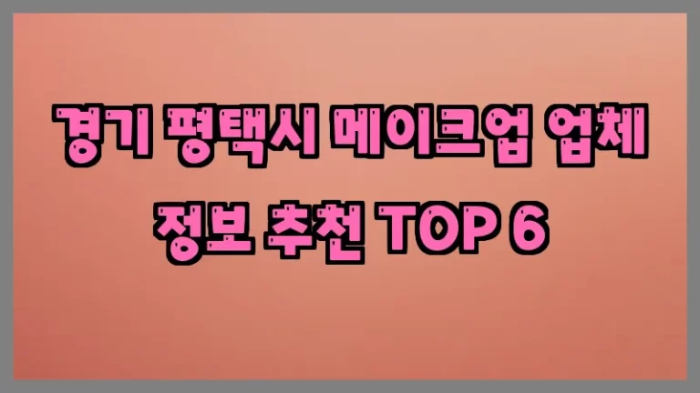 경기 평택시 메이크업 업체 정보 추천 TOP 6