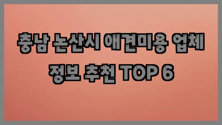 충남 논산시 애견미용 업체 정보 추천 TOP 6