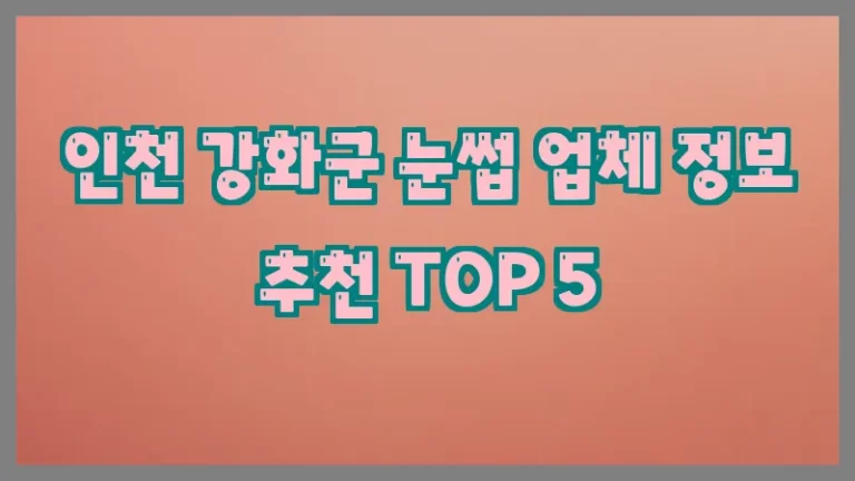인천 강화군 눈썹 업체 정보 추천 TOP 5