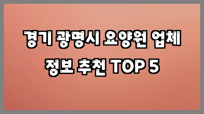 경기 광명시 요양원