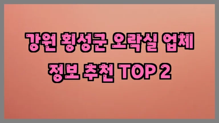 강원 횡성군 오락실 업체 정보 추천 TOP 2