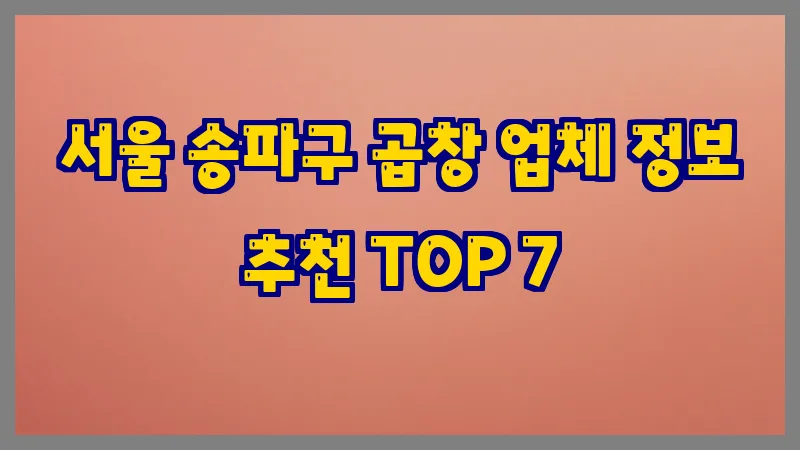 서울 송파구 곱창