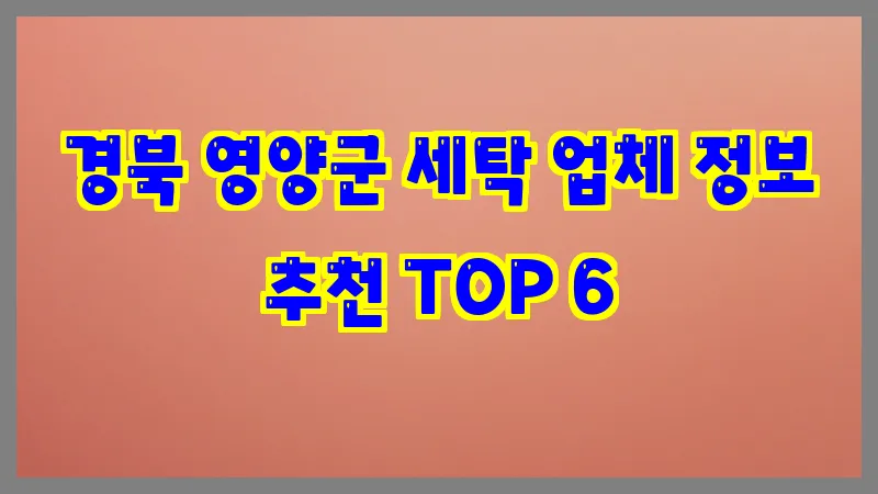 경북 영양군 세탁