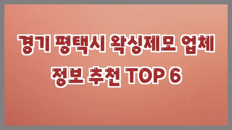 경기 평택시 왁싱제모 업체 정보 추천 TOP 6