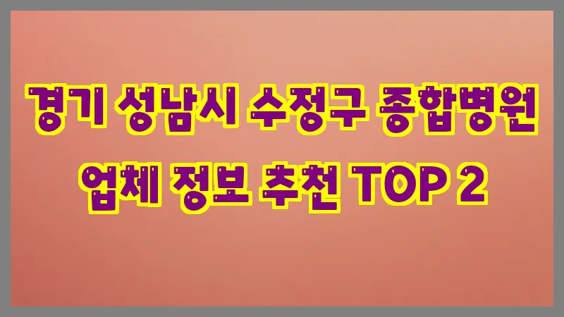 경기 성남시 수정구 종합병원