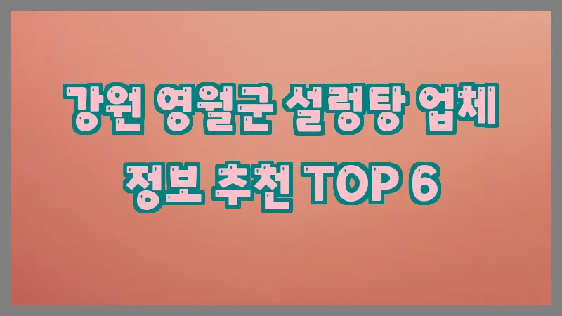 강원 영월군 설렁탕