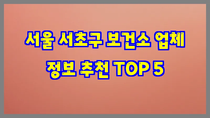 서울 서초구 보건소