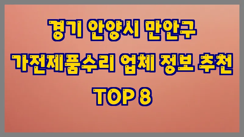 경기 안양시 만안구 가전제품수리