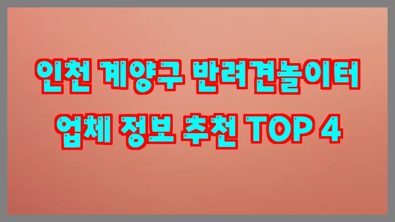 인천 계양구 반려견놀이터