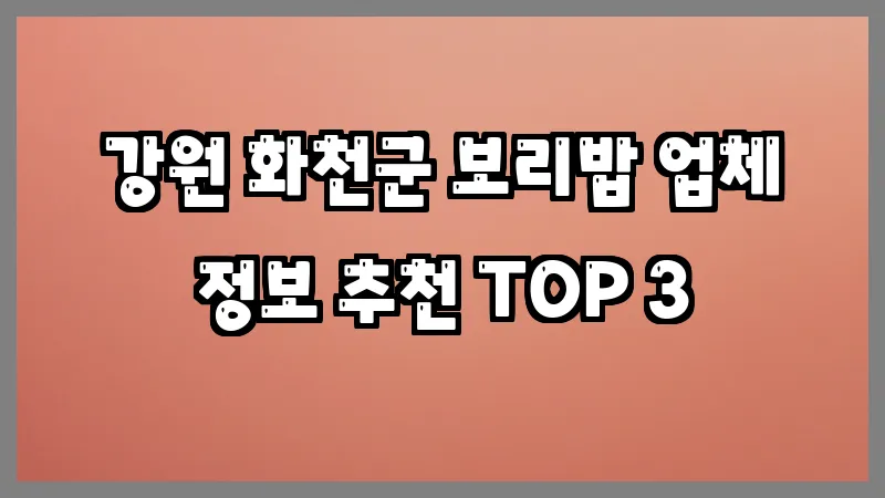 강원 화천군 보리밥