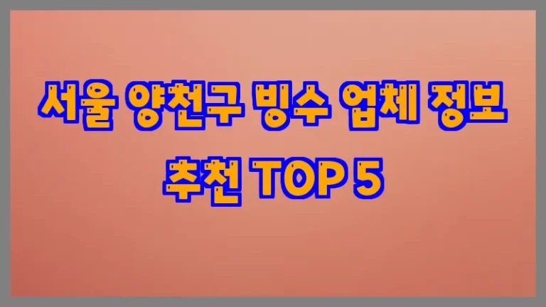 서울 양천구 빙수 업체 정보 추천 TOP 5