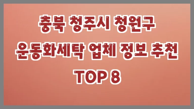 충북 청주시 청원구 운동화세탁 업체 정보 추천 TOP 8
