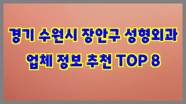 경기 수원시 장안구 성형외과 업체 정보 추천 TOP 8