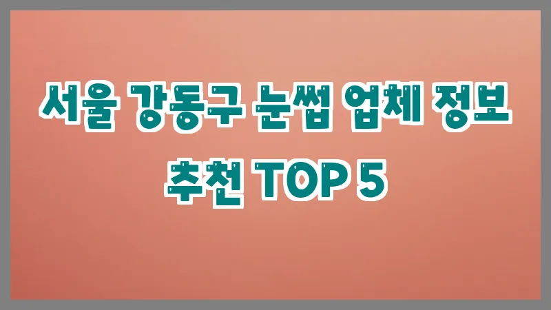 서울 강동구 눈썹