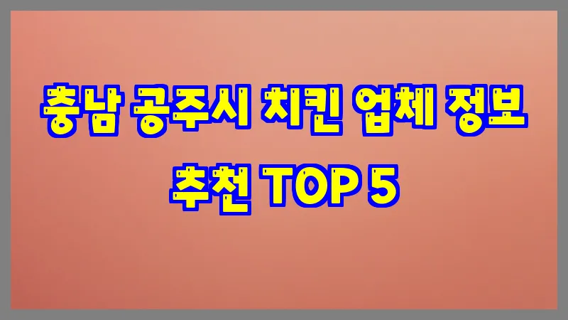 충남 공주시 치킨